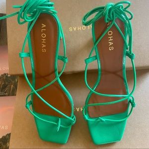Alohas Neon Green Bellini Wrap Heel size 37